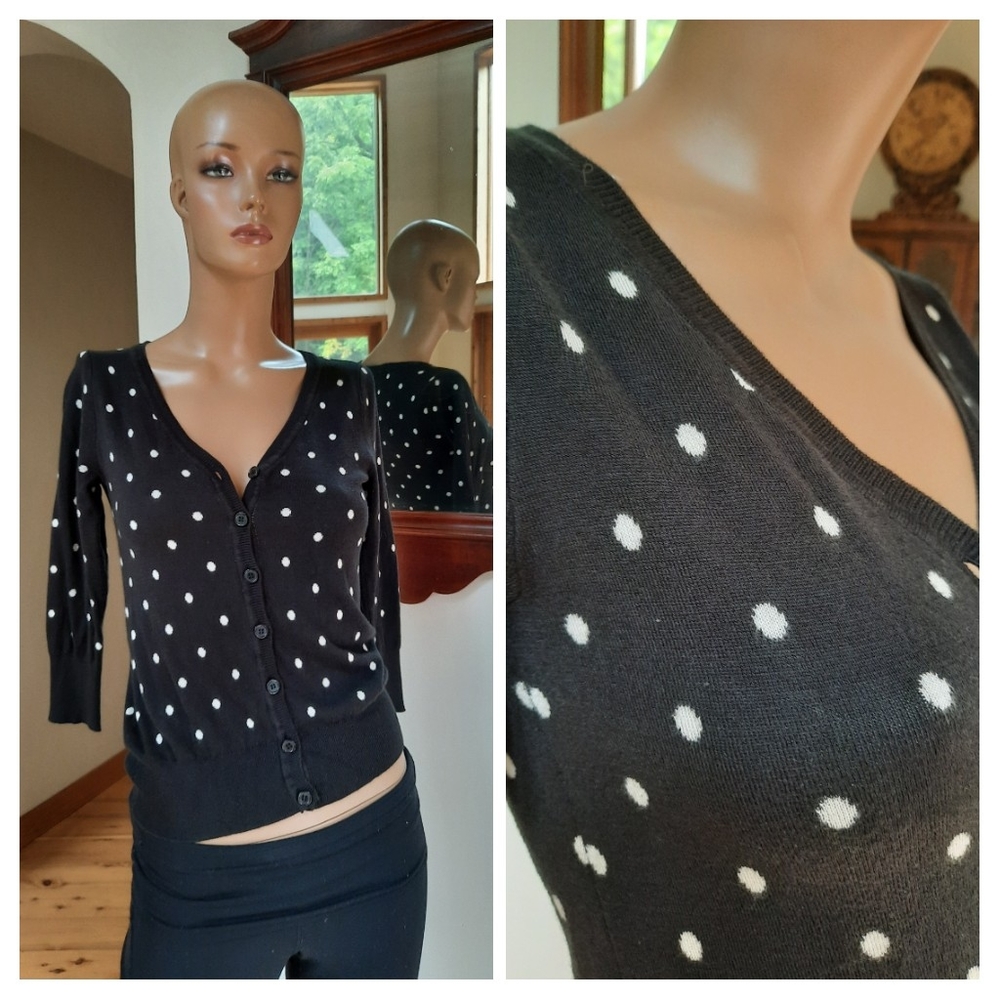 Modcloth Black white cardigan.  Small